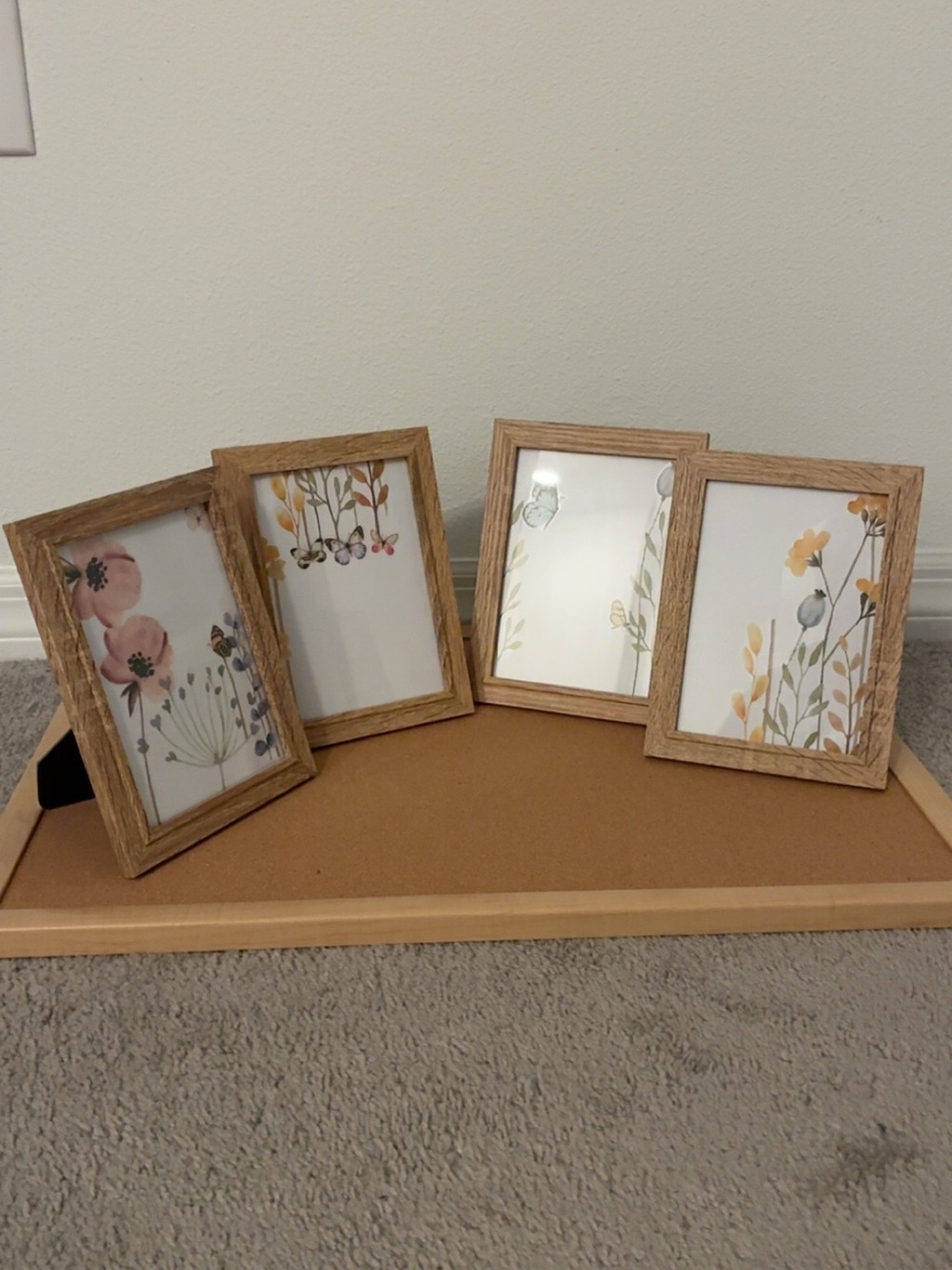 Wood Grain Butterfly Print Picture Frame - Natural Brown